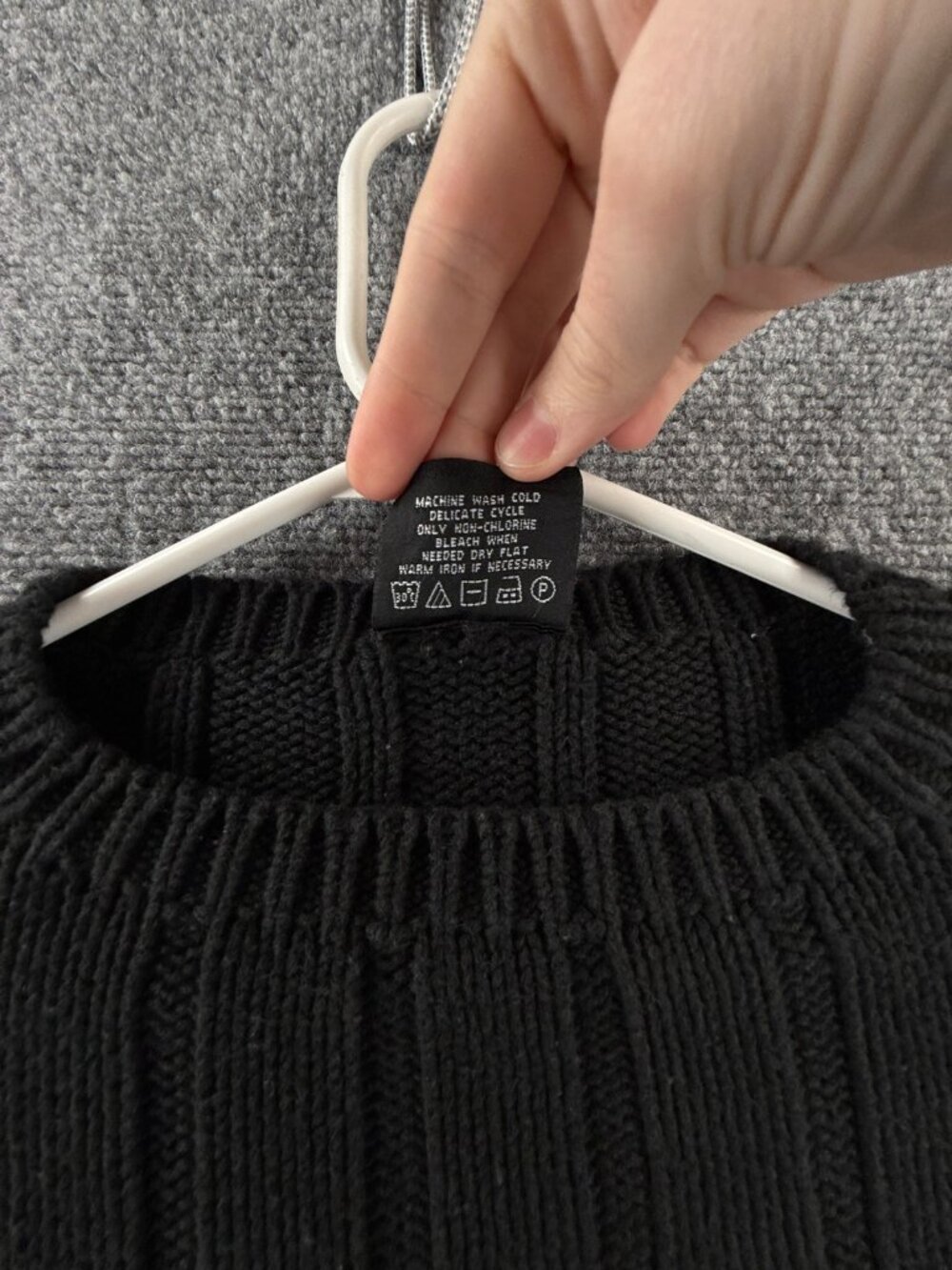 Ralph Lauren USA Flag Sweater Women Large Black Cotton Ribbed Knit Stretch Crew - Picture 10 of 13
